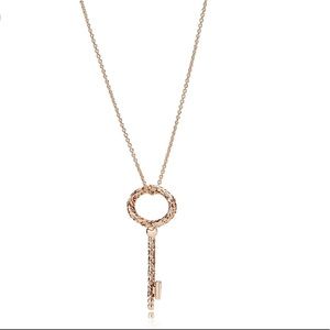 AUTHENTIC Pandora Rose Gold regal key Necklace
